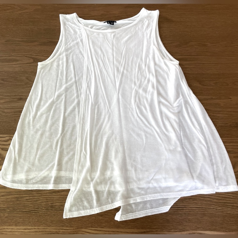 Theory sheer white panel swing tank top